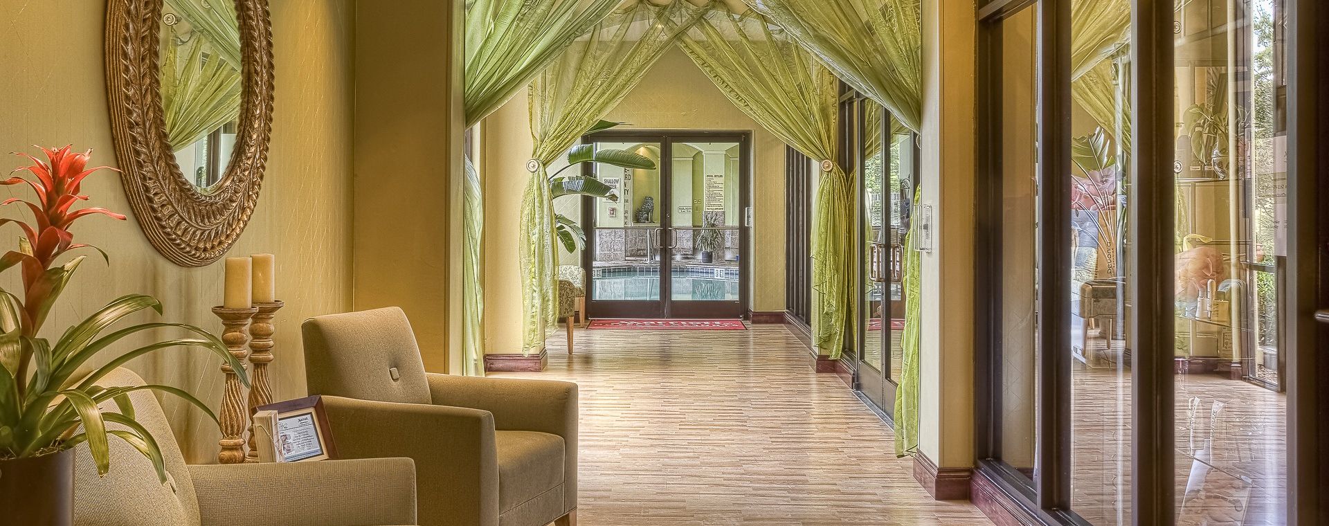 The room of a massage studio